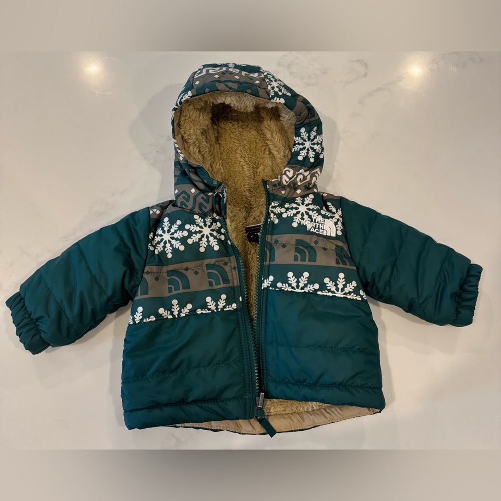 The North Face Teal Snowflake Puffer Jacket